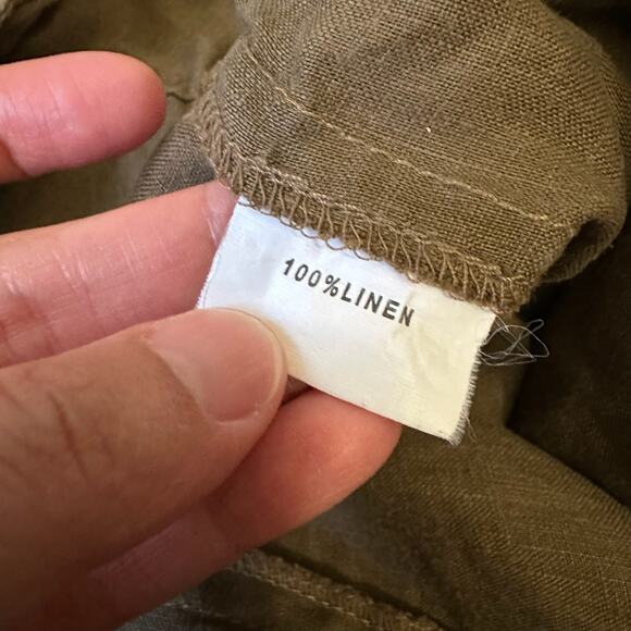 GIUSTO DAMA Skirted Pants Brown Wrap Straight Leg Linen Lightweight - Picture 11 of 15